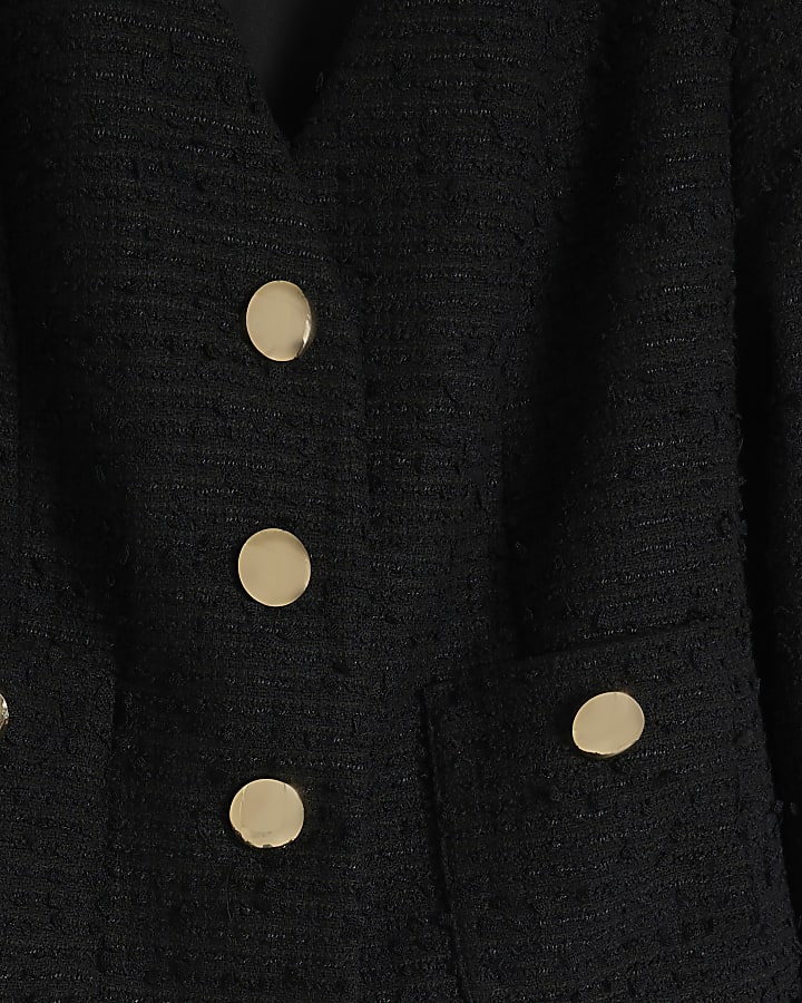 Black Long Sleeve Boucle Jacket