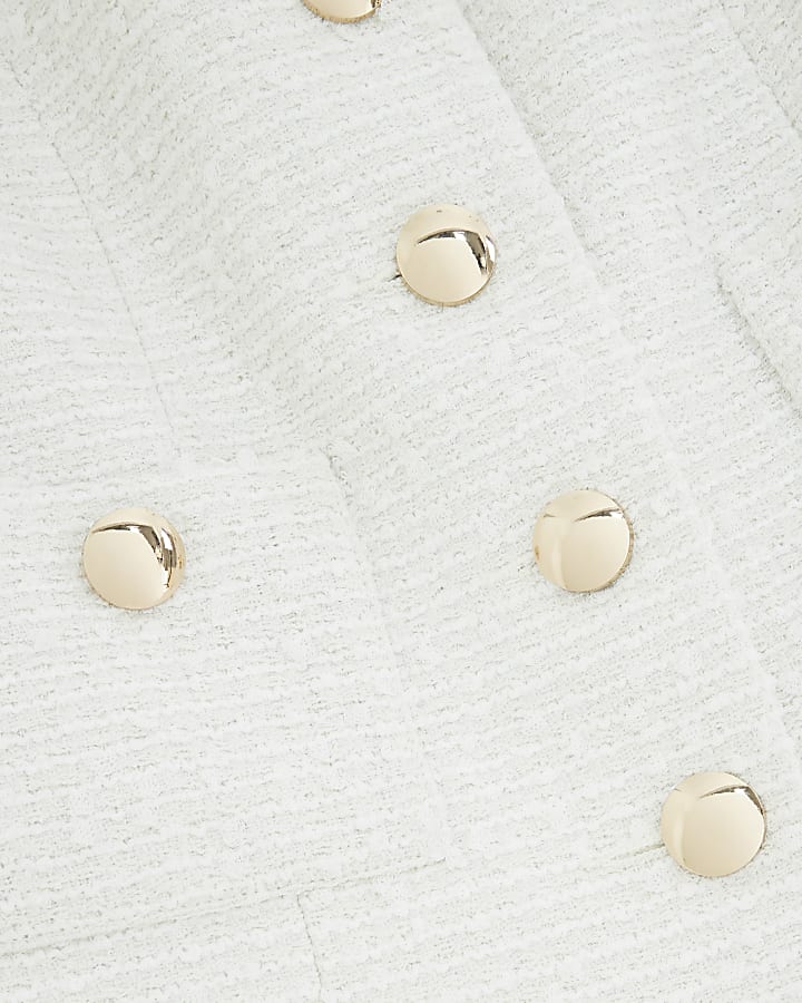 Cream Pocket Boucle Jacket