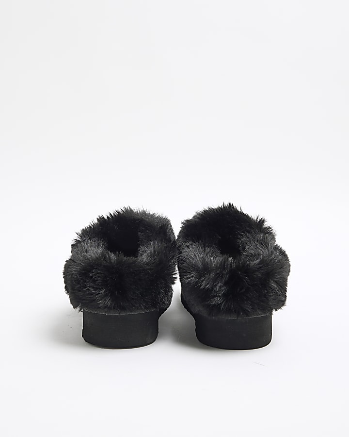 Black Hotfix Platform Slippers