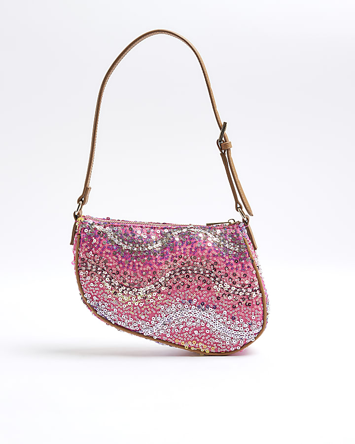 Pink Sequin Shoulder Bag