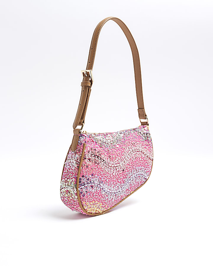 Pink Sequin Shoulder Bag