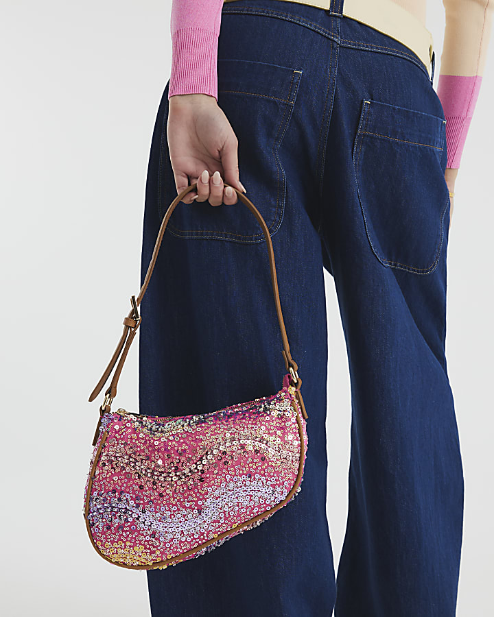 Pink Sequin Shoulder Bag