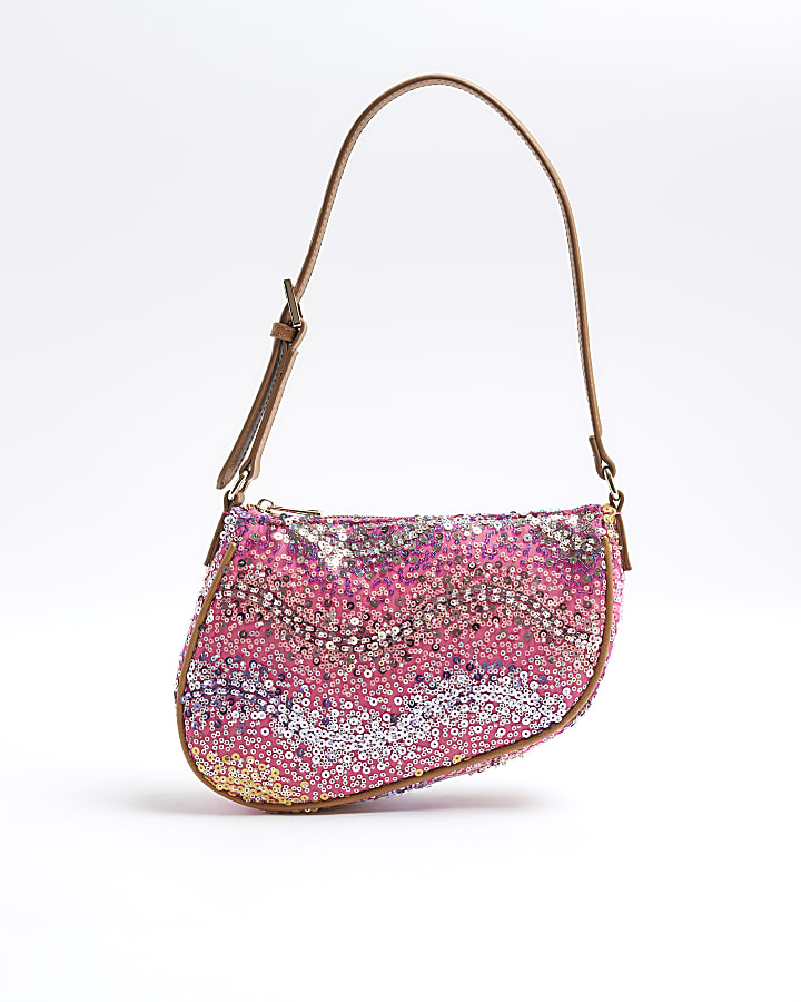 Pink Sequin Shoulder Bag