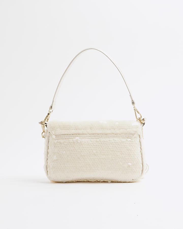 White Sequin Shoulder Bag