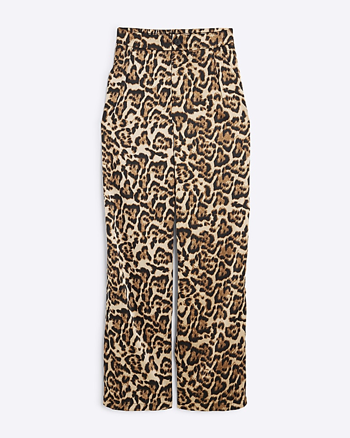 Brown Leopard Print Trousers