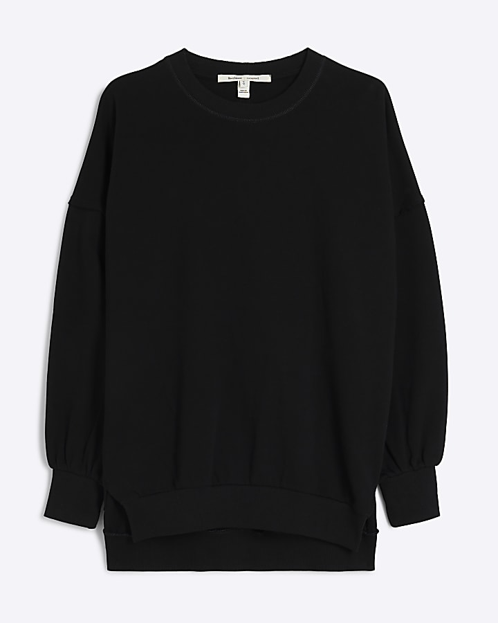 Black Elliptical Seam Sweatshirt