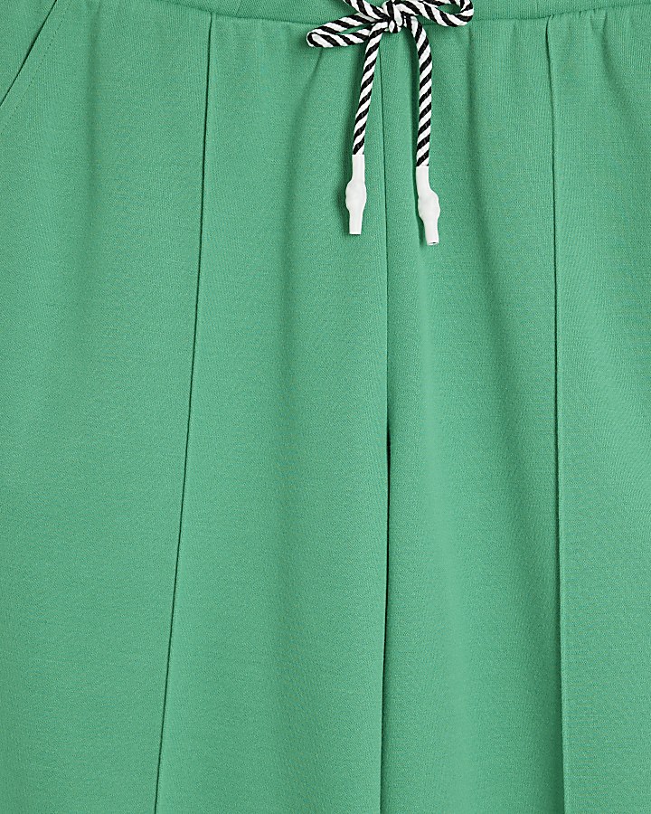 Green Side Stripe Wide Leg Joggers