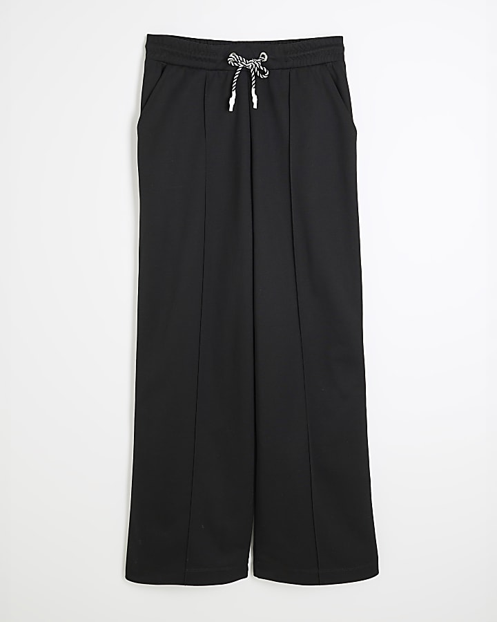 Black Side Stripe Wide Leg Joggers