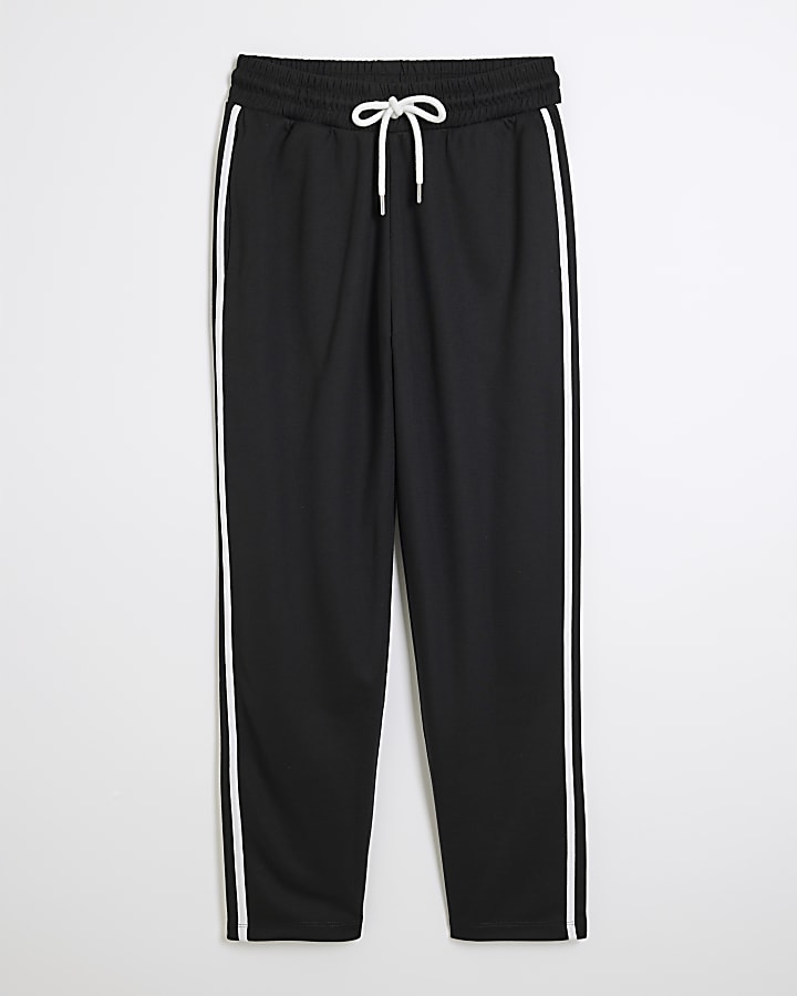 Black Side Stripe Cropped Joggers