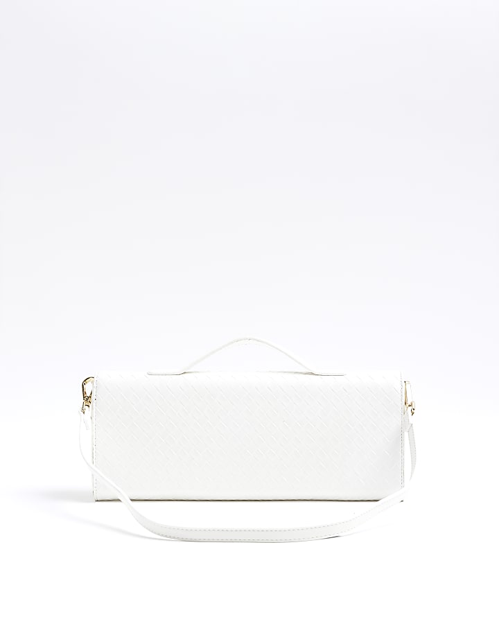 White Woven Clutch Bag