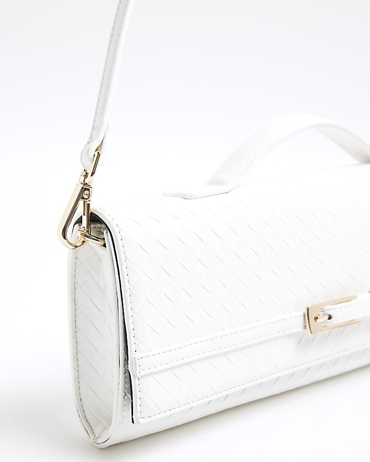 White Woven Clutch Bag