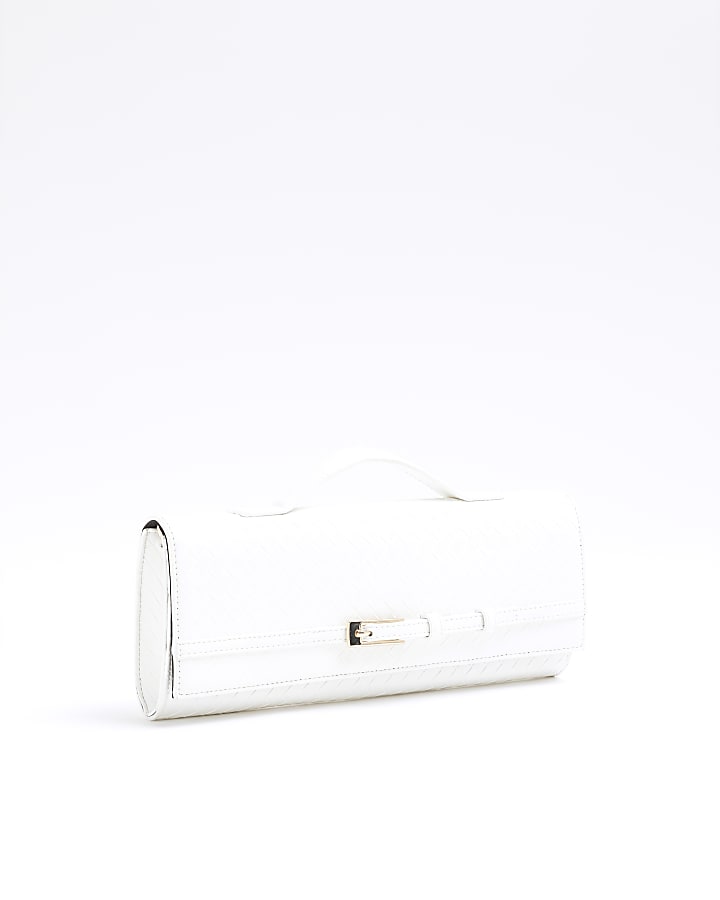 White Woven Clutch Bag