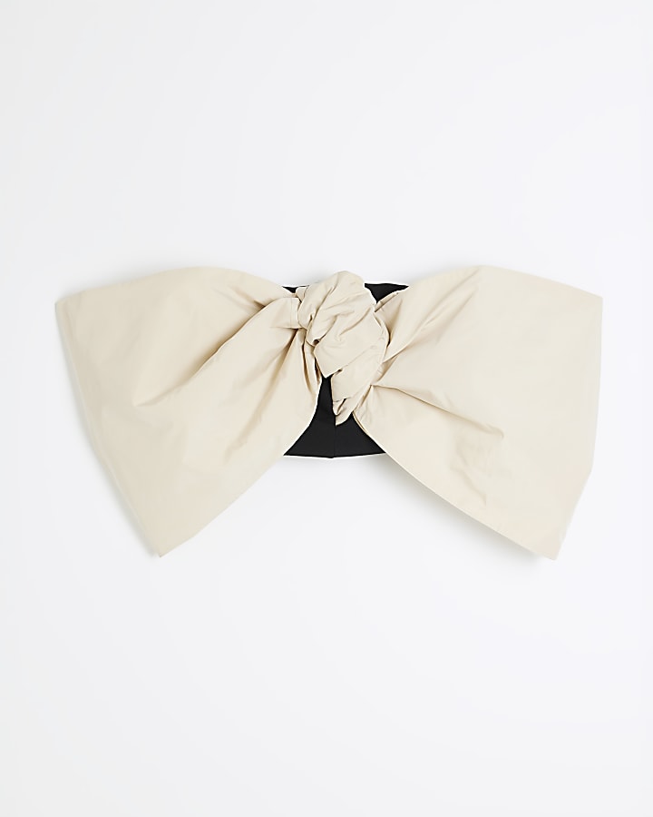 Black Bandeau Bow Scuba Top