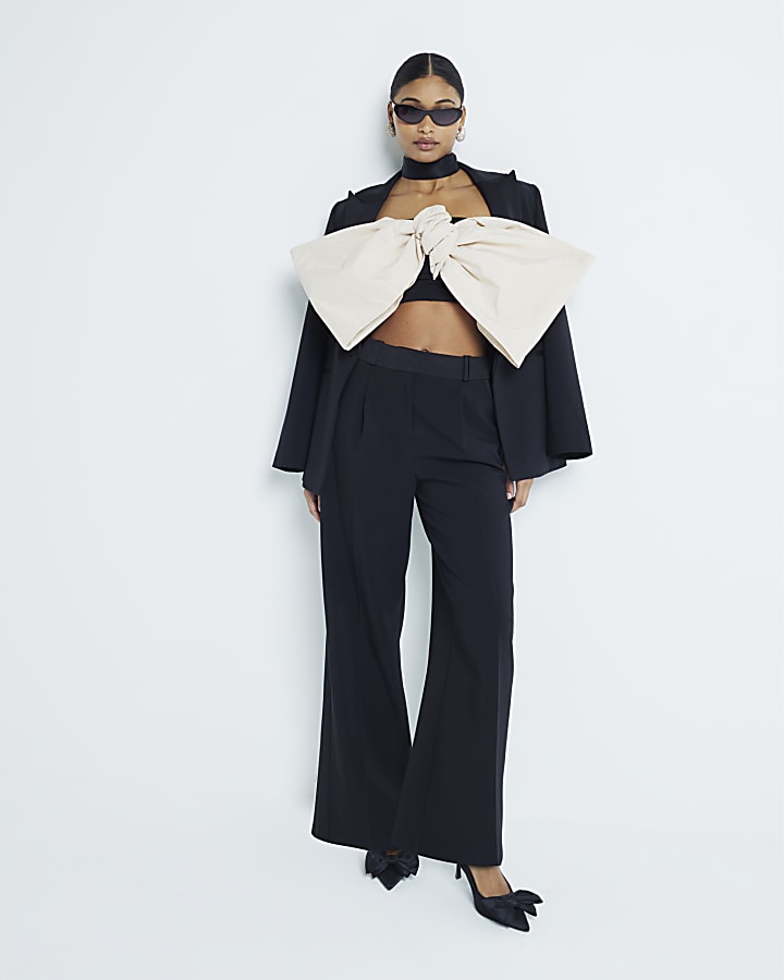 Black Bandeau Bow Scuba Top