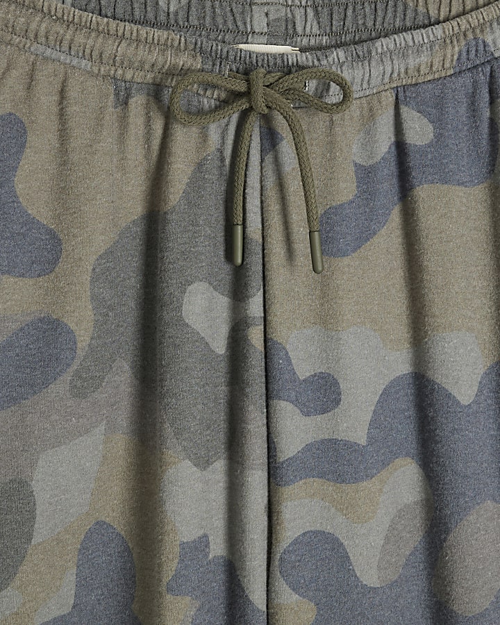 Petite Green Camo Wide Leg Joggers