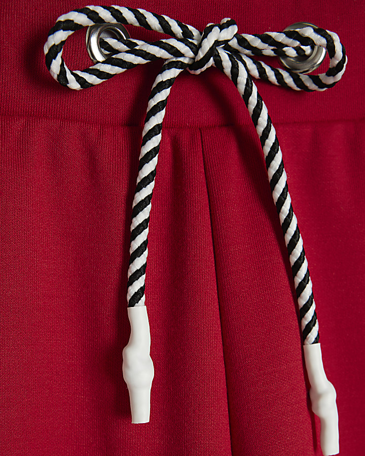 Petite Red Side Stripe Wide Leg Joggers