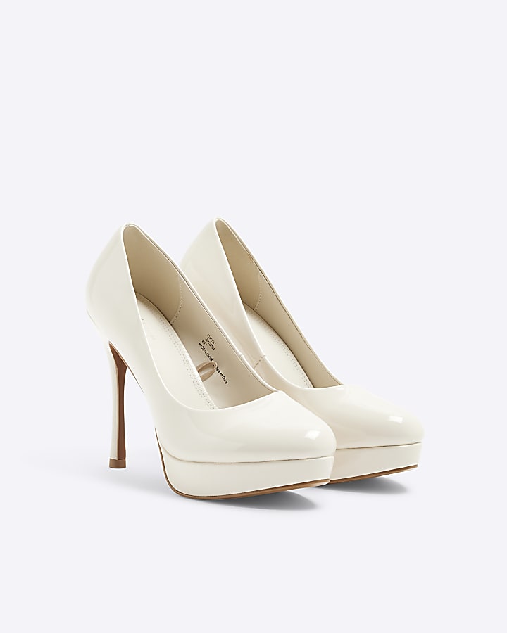 Cream Platform Court Heels