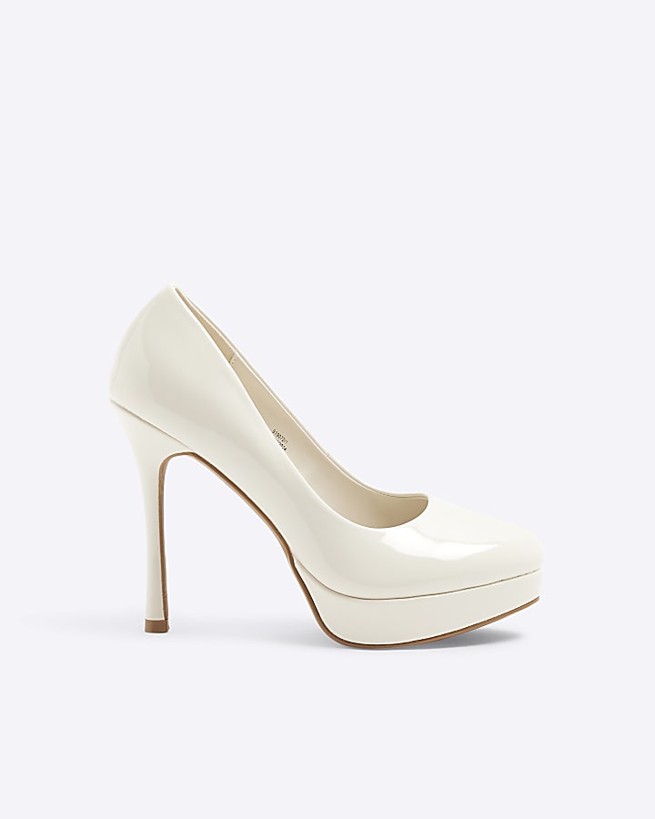 Cream Platform Court Heels