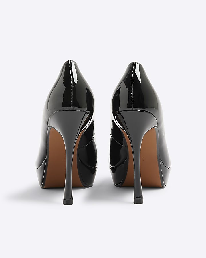 Black Platform Court Heels