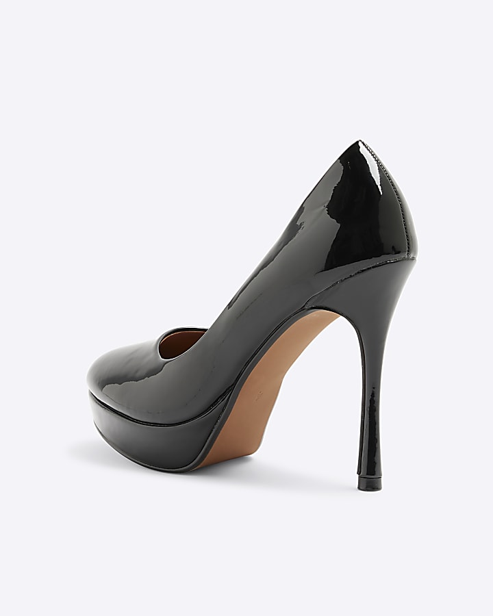 Black Platform Court Heels