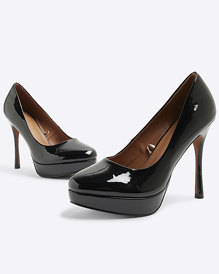 Black Platform Court Heels