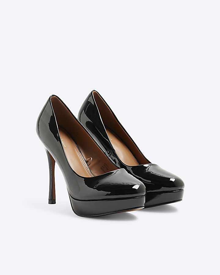 Black Platform Court Heels