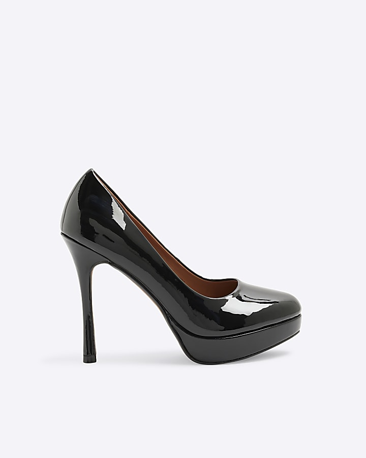 Black Platform Court Heels