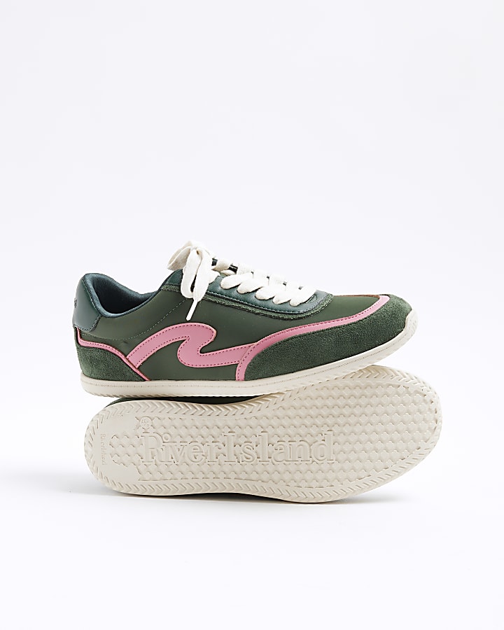 Green Slim Sole Lace Up Trainers