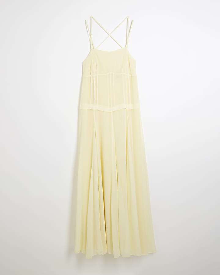 Yellow Sleeveless Swing Maxi Dress