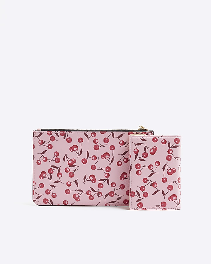 Pink Cherry Travel Wallet & Passport Bundle