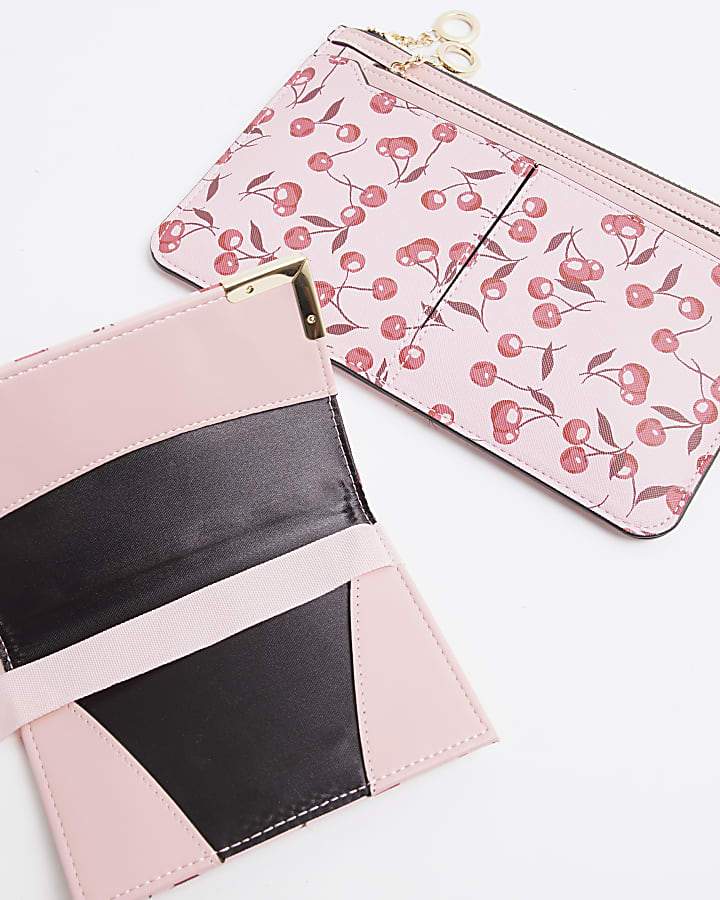 Pink Cherry Travel Wallet & Passport Bundle