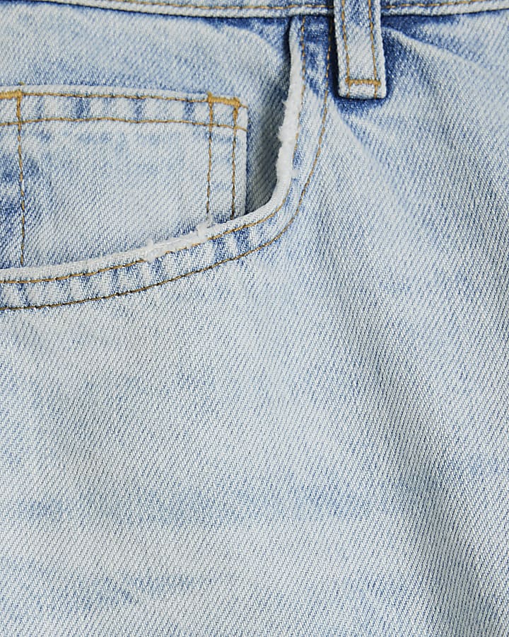 Blue Seam Detail Relaxed Fit Jorts