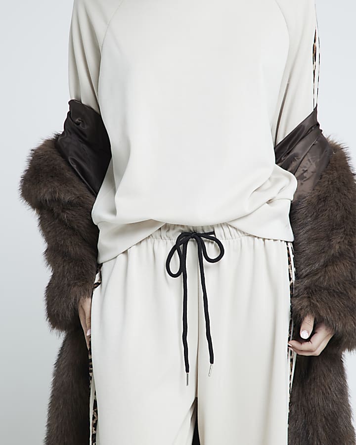 Brown Leopard Stripe Trousers