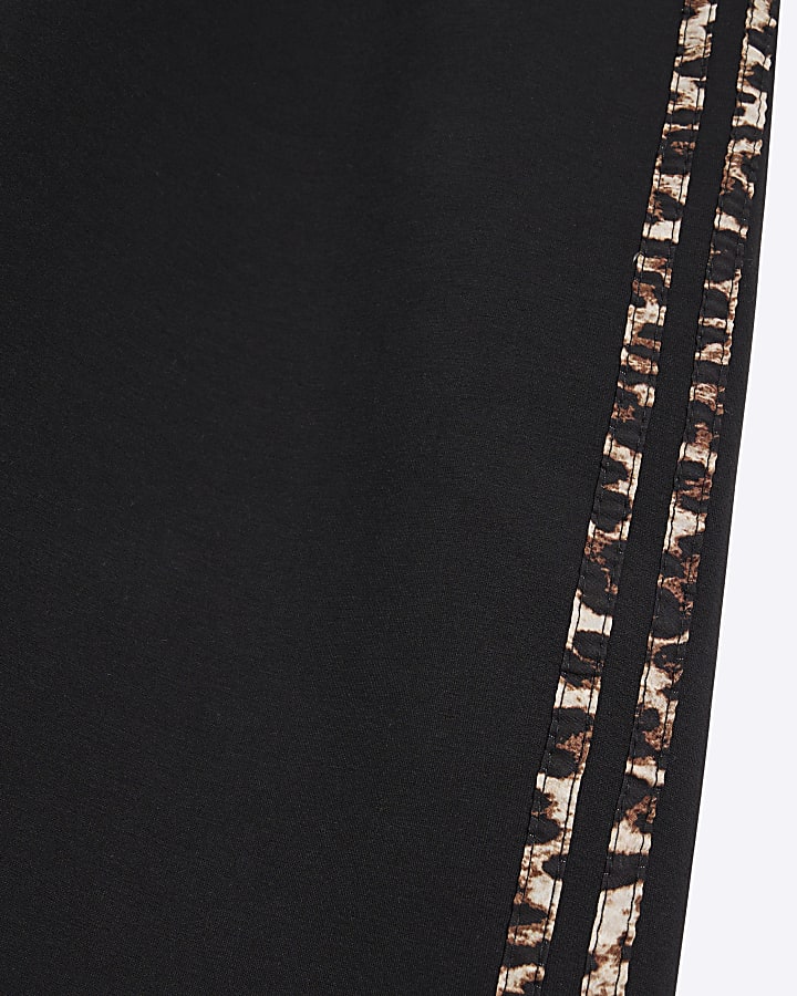 Black Leopard Stripe Trousers