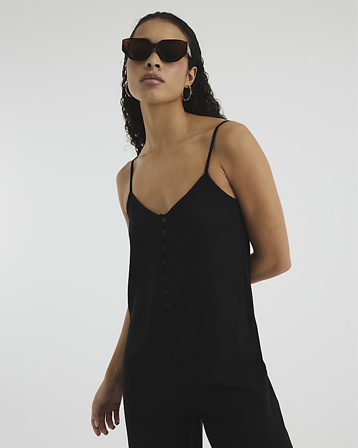 Black Lyocell Cami Jumspuit