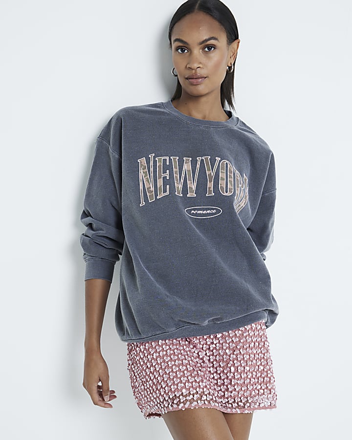Grey New York Graphic Sweatshirt