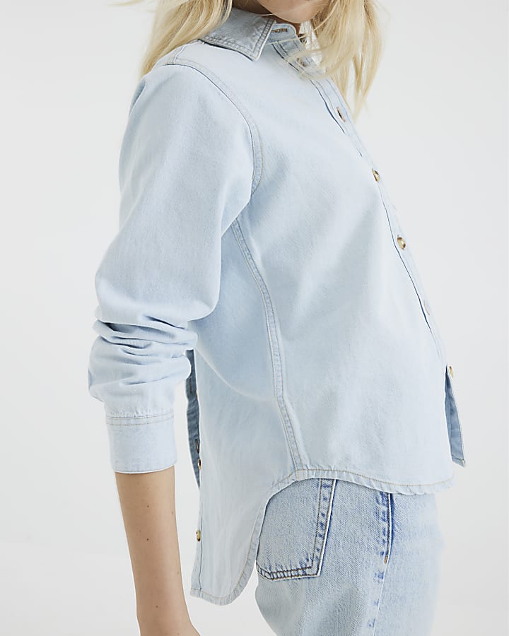 Blue Denim Button Back Shirt