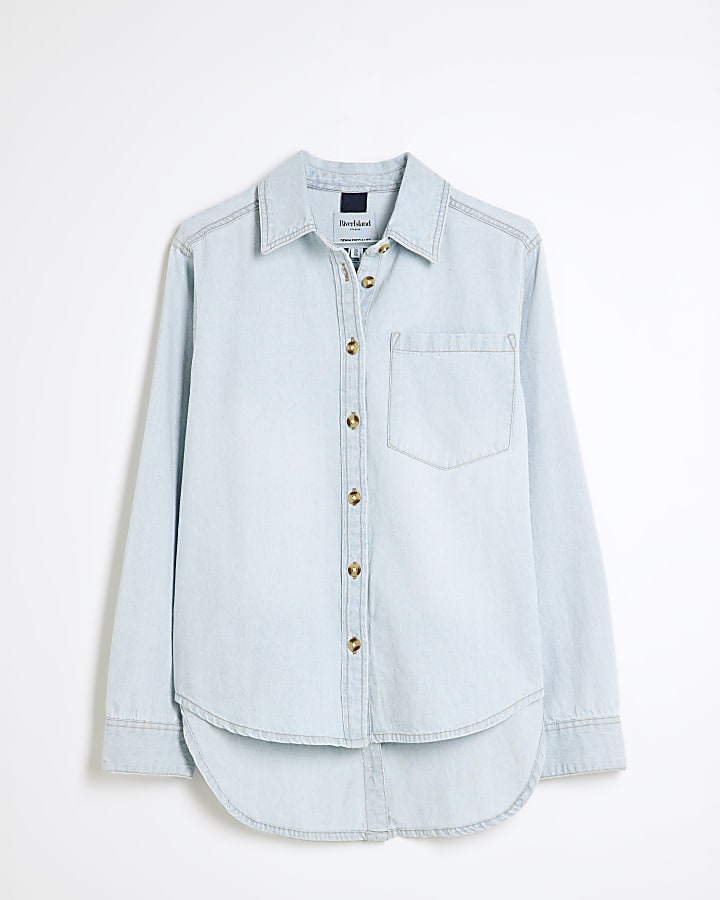 Blue Denim Button Back Shirt