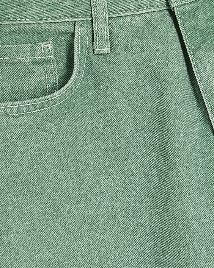 Green Relaxed Straight Jeans