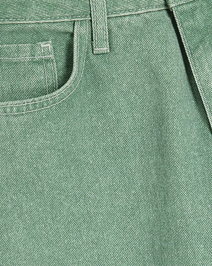 Green Relaxed Straight Jeans