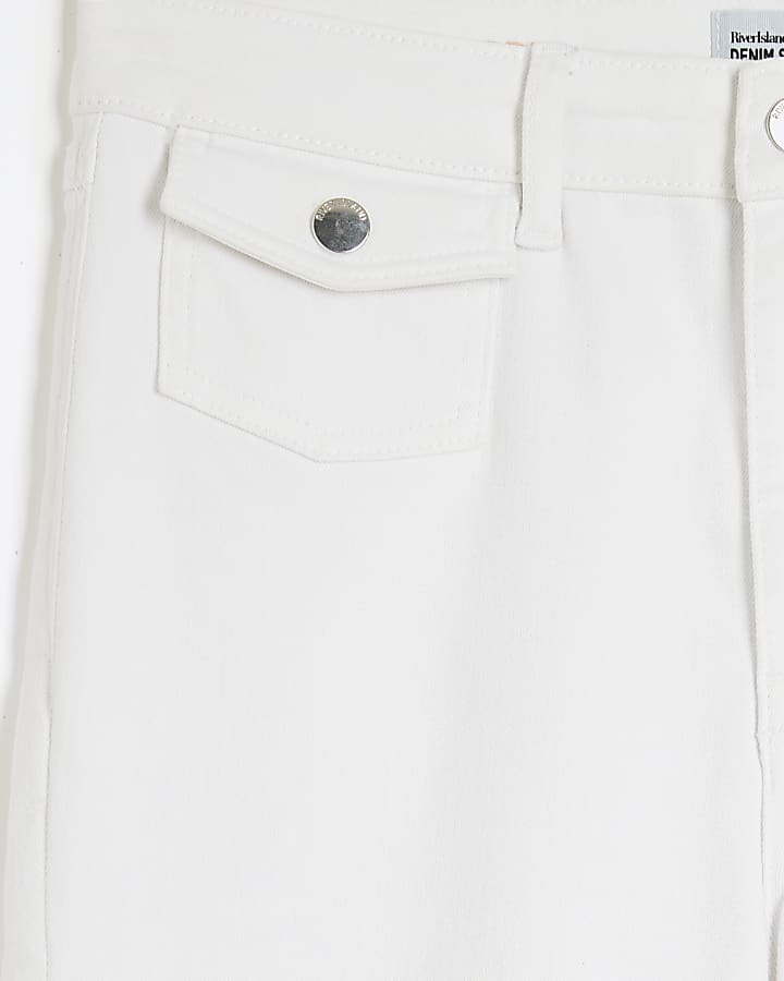 White Denim Skinny Capri Trousers