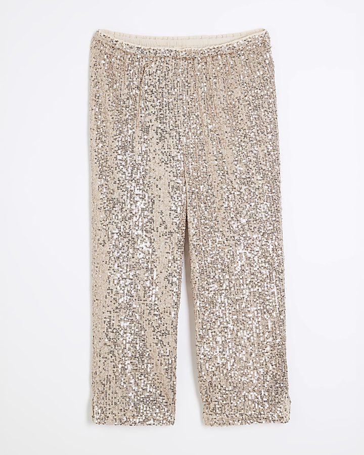 Pink Sequin Pull On Capri Shorts