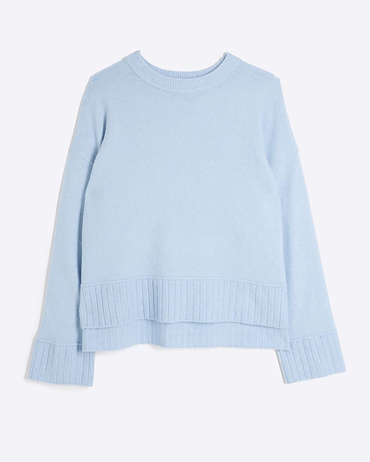 Blue Ribbed Jumper