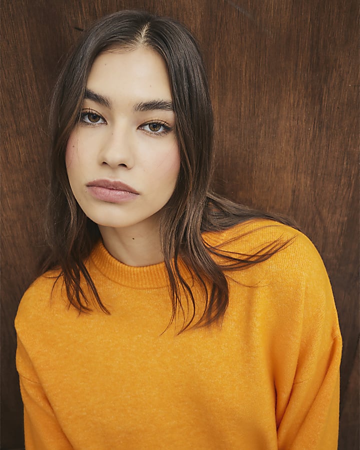 Orange Ribbed Jumper