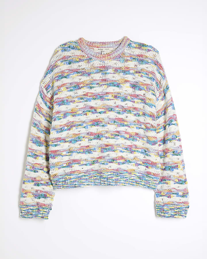 Multi Colour Space Dye Slouchy Knit Jumper