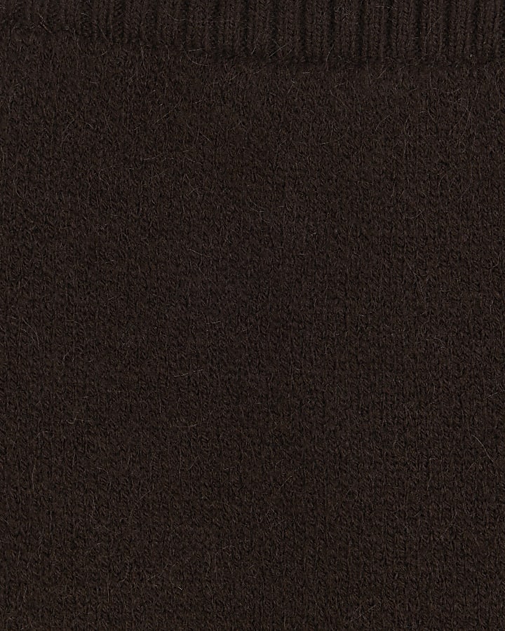 Brown Wrap Mini Skirt