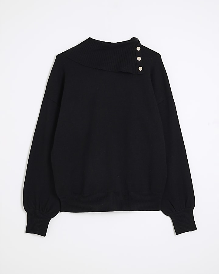 Black Knitted Lounge Jumper