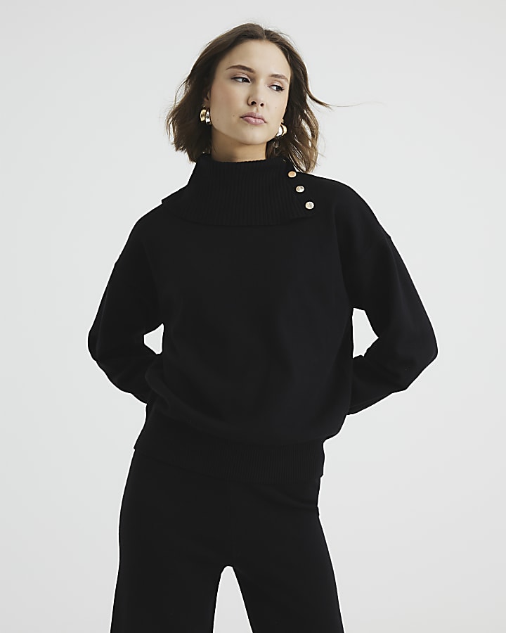 Black Knitted Lounge Jumper