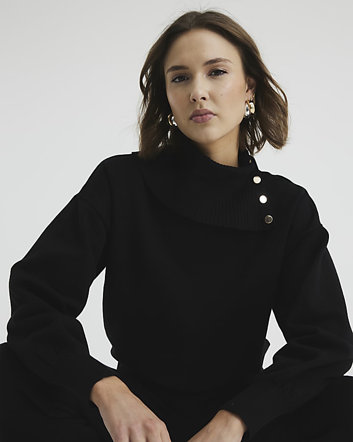 Black Knitted Lounge Jumper