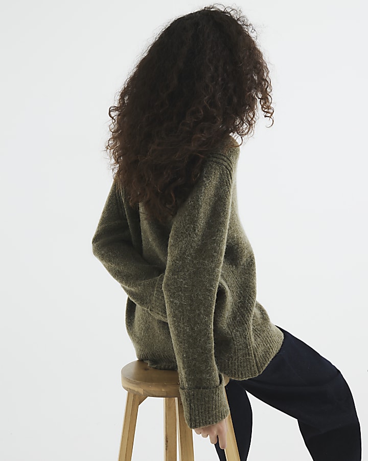 Khaki Knitted Cardigan